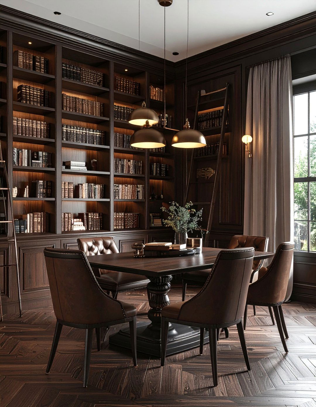 Tall Bookcase - 30 dining room focal point ideas