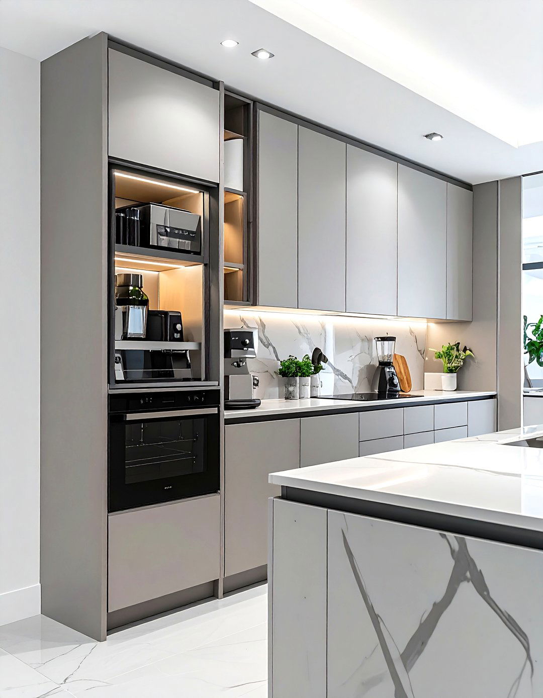 Tall Cabinet With Appliance Garage - 30 tall cabinet kitchen ideas