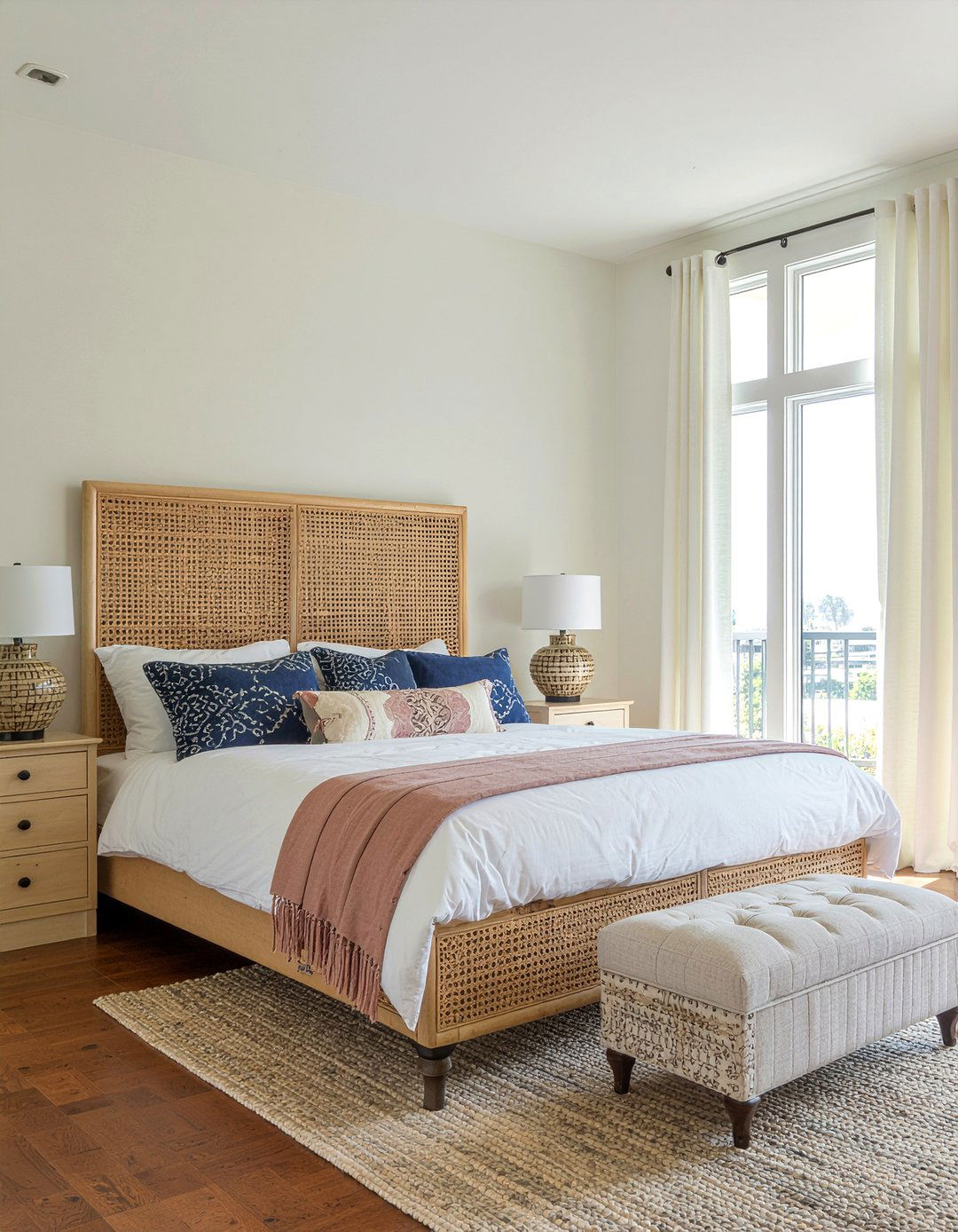 30 Trendy Bedroom Cane Headboards for a Natural, Boho Look