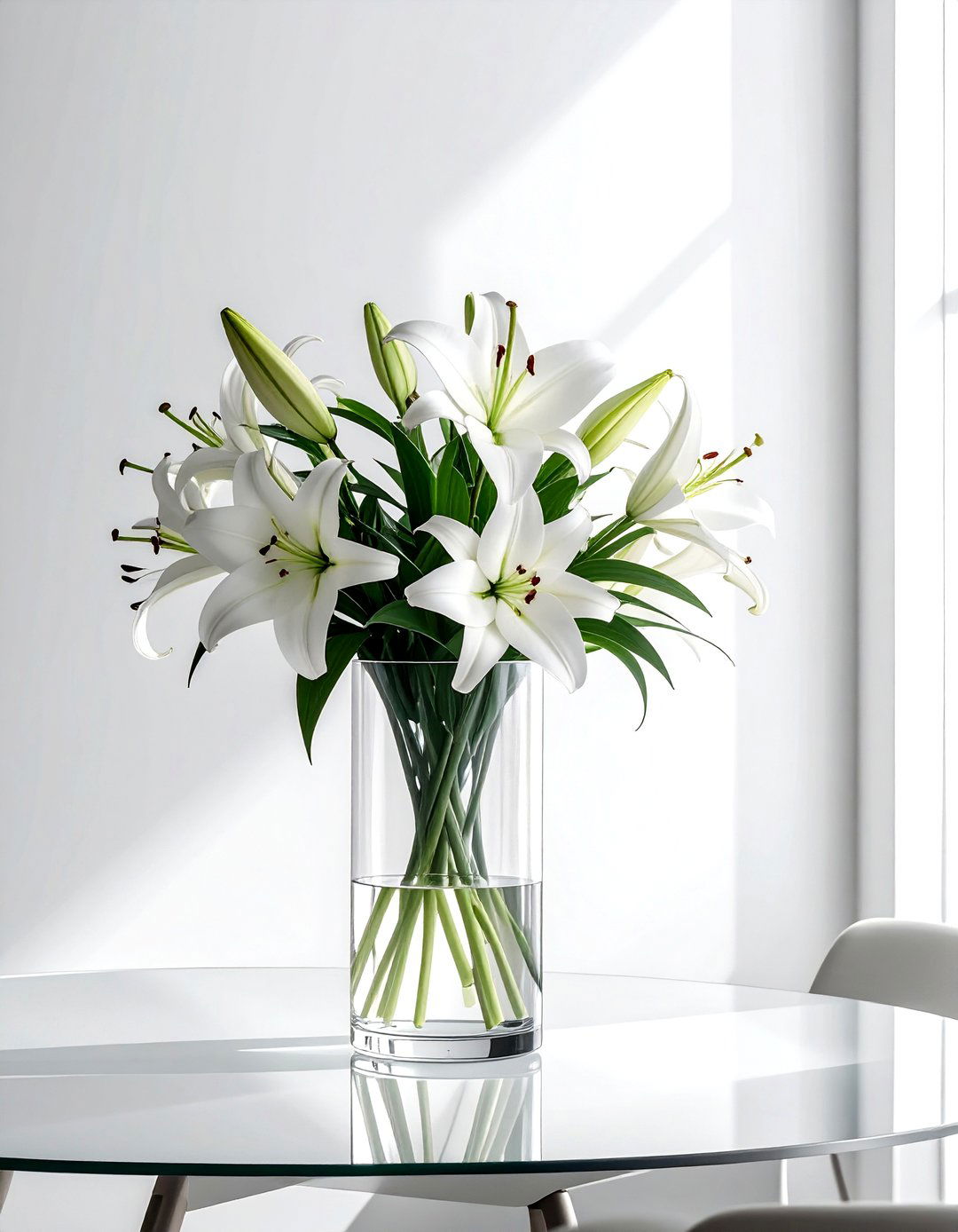 Tall Clear Glass Cylinder - 30 table vase ideas