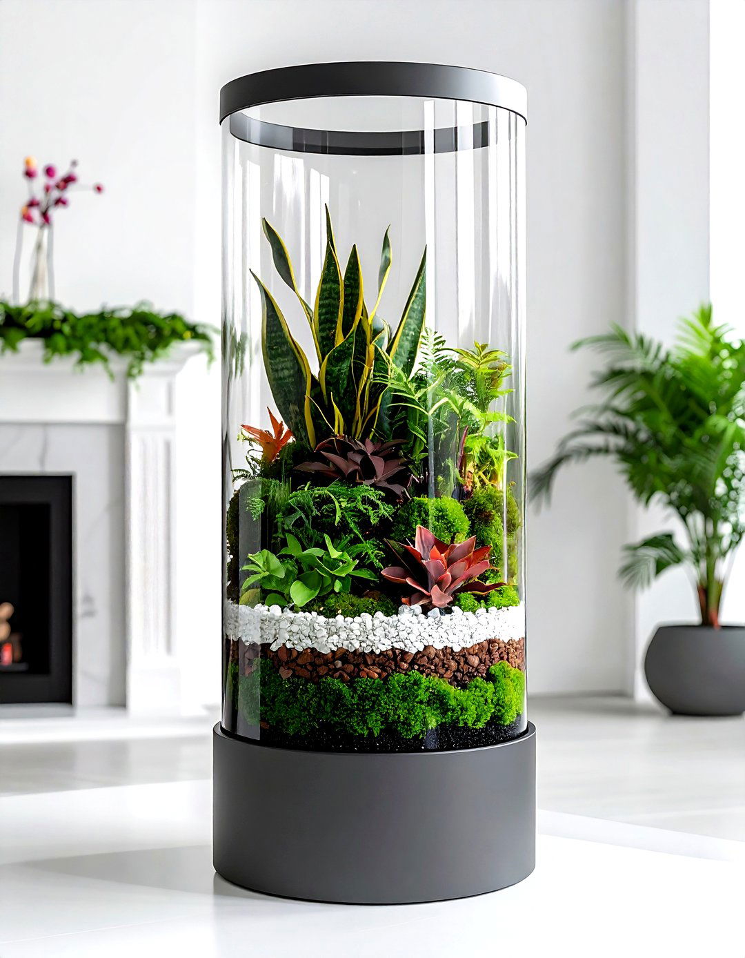 Tall Cylinder Terrarium - 30 living room terrariums