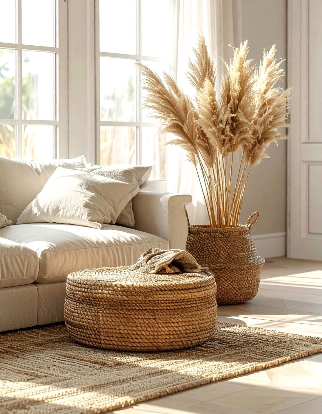 Tall Floor Basket - 30 living room storage basket ideas