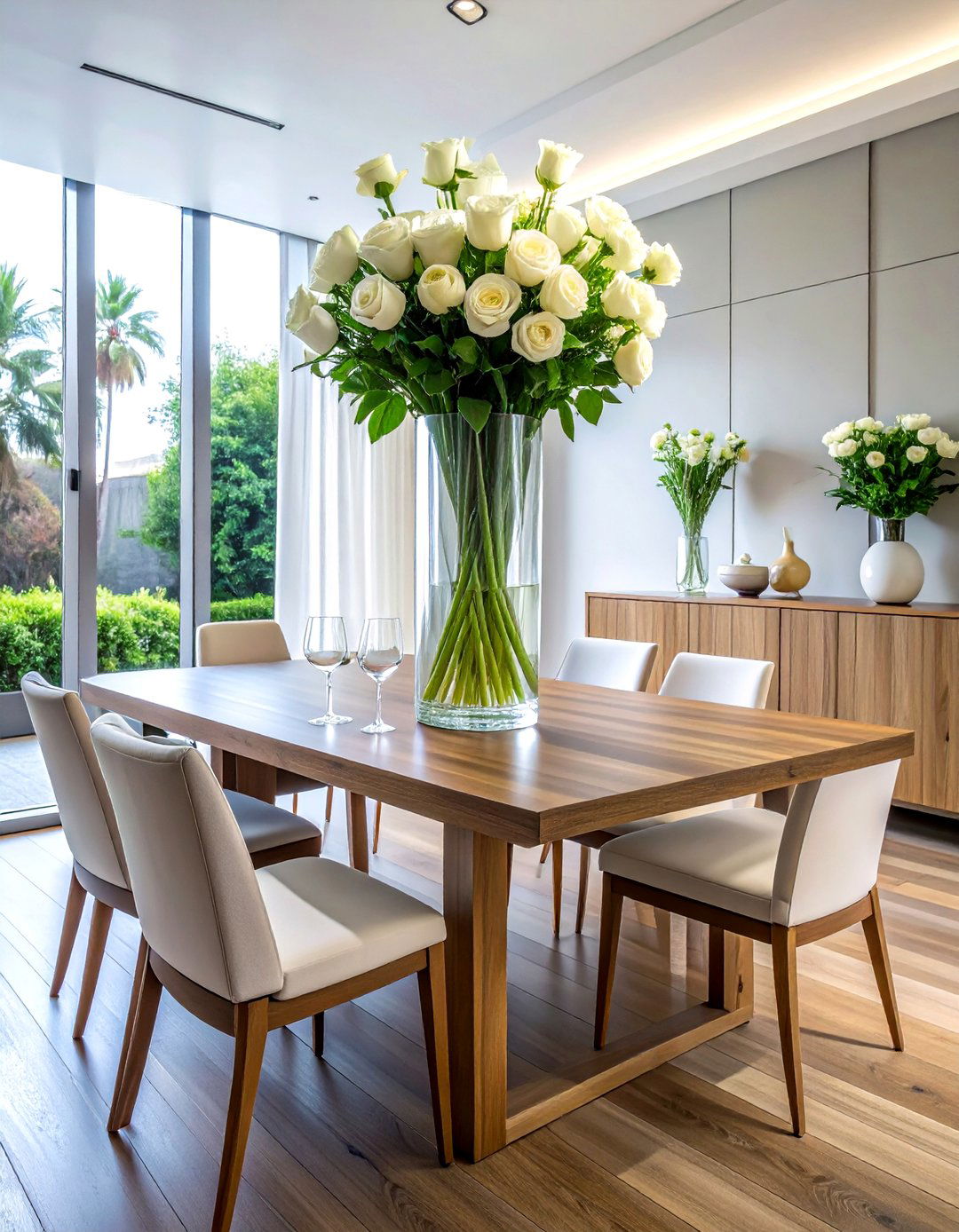 Tall Glass Cylinder Vase - 30 tall centerpiece dining ideas