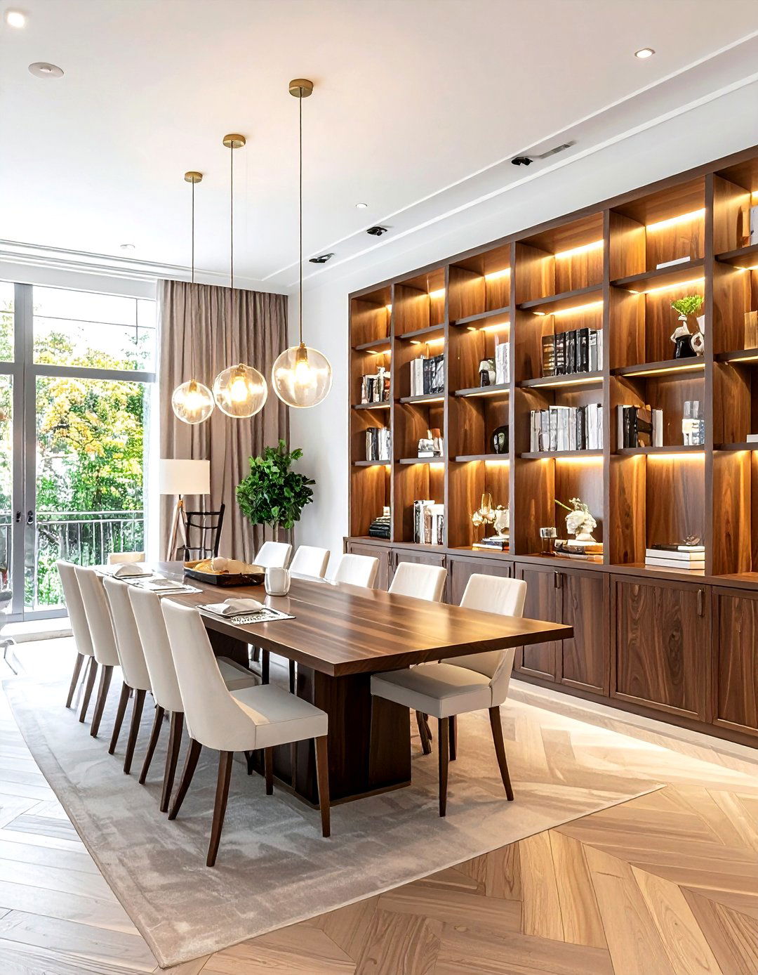 Tall Library Bookcase - 30 dining room storage solutions