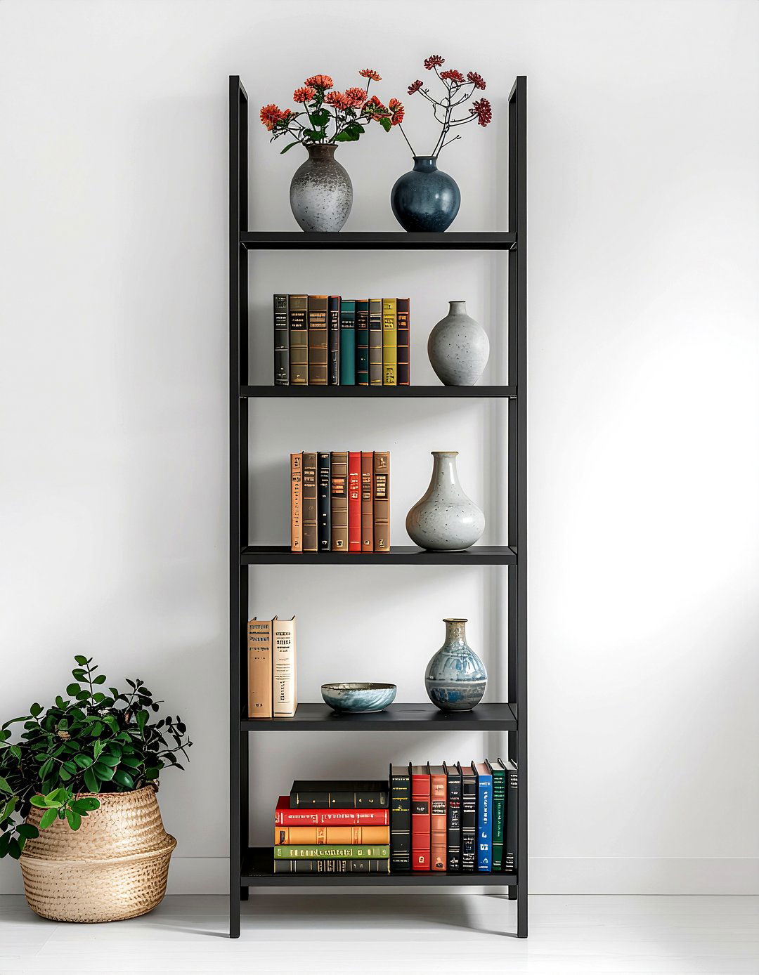 Tall Narrow Bookcase - 30 bedroom vertical storage ideas