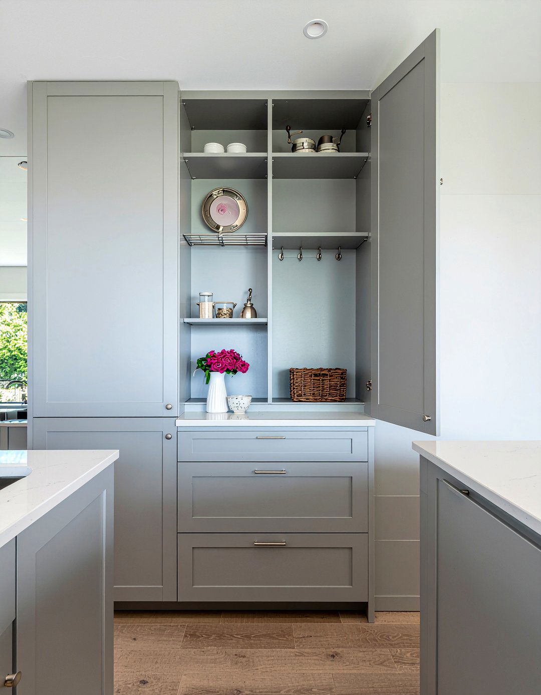 Tall Pantry Cabinet - 30 kitchen drop zone ideas