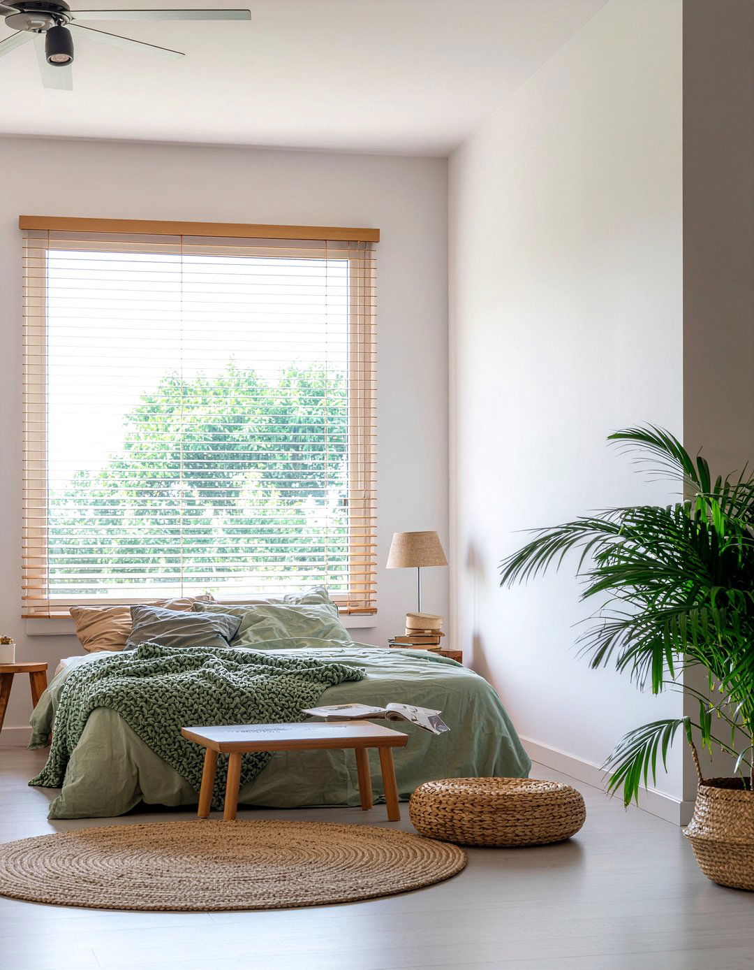 Tall Potted Palms - 30 jungle bedroom ideas