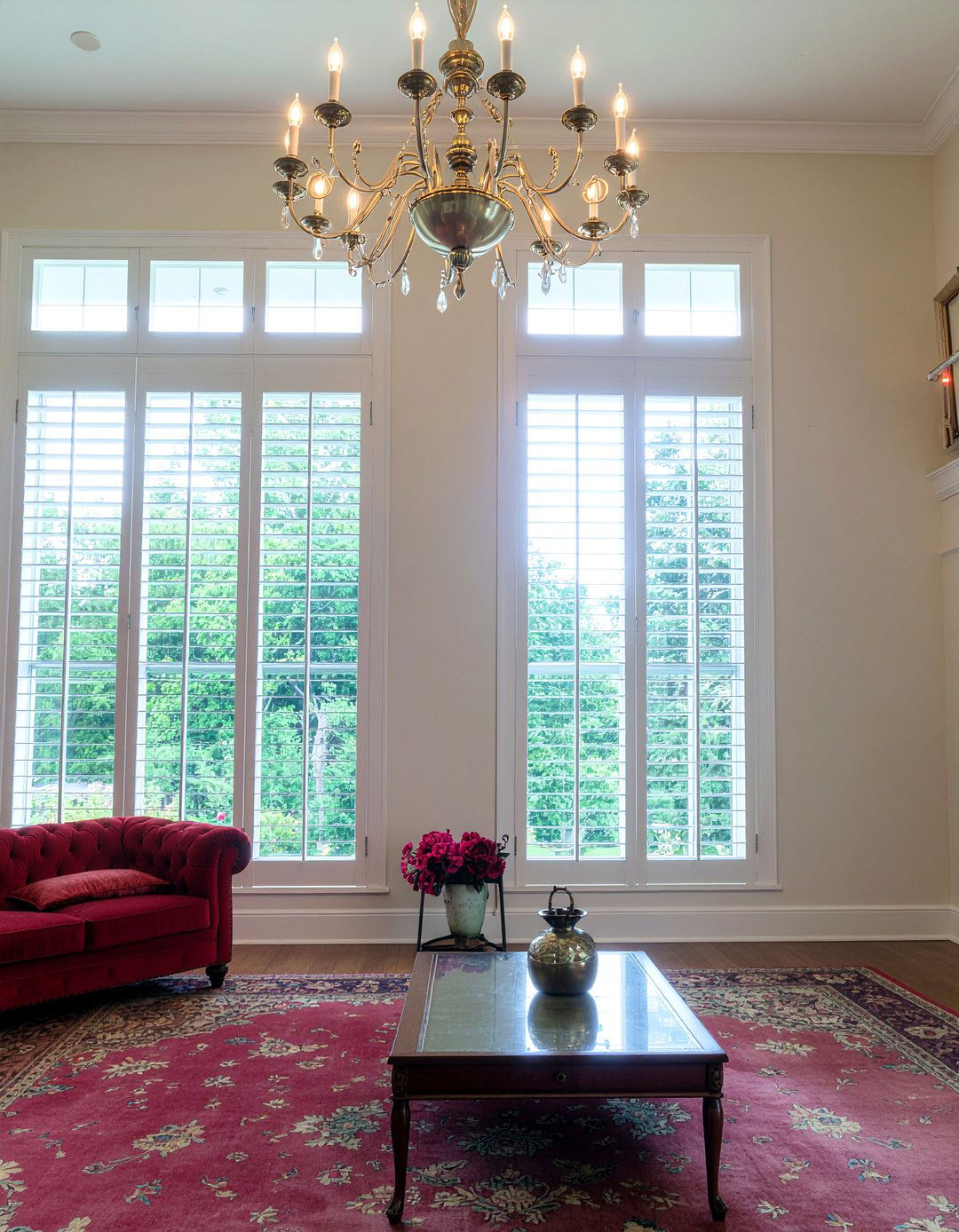 Tall Window Shutters - 30 living room plantation shutters