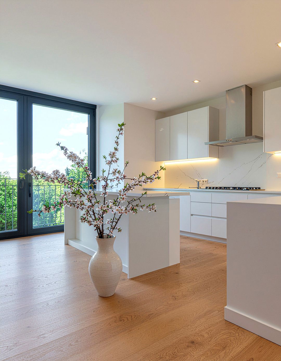 Tall branch kitchen floor arrangement - 30 kitchen flower arrangement ideas