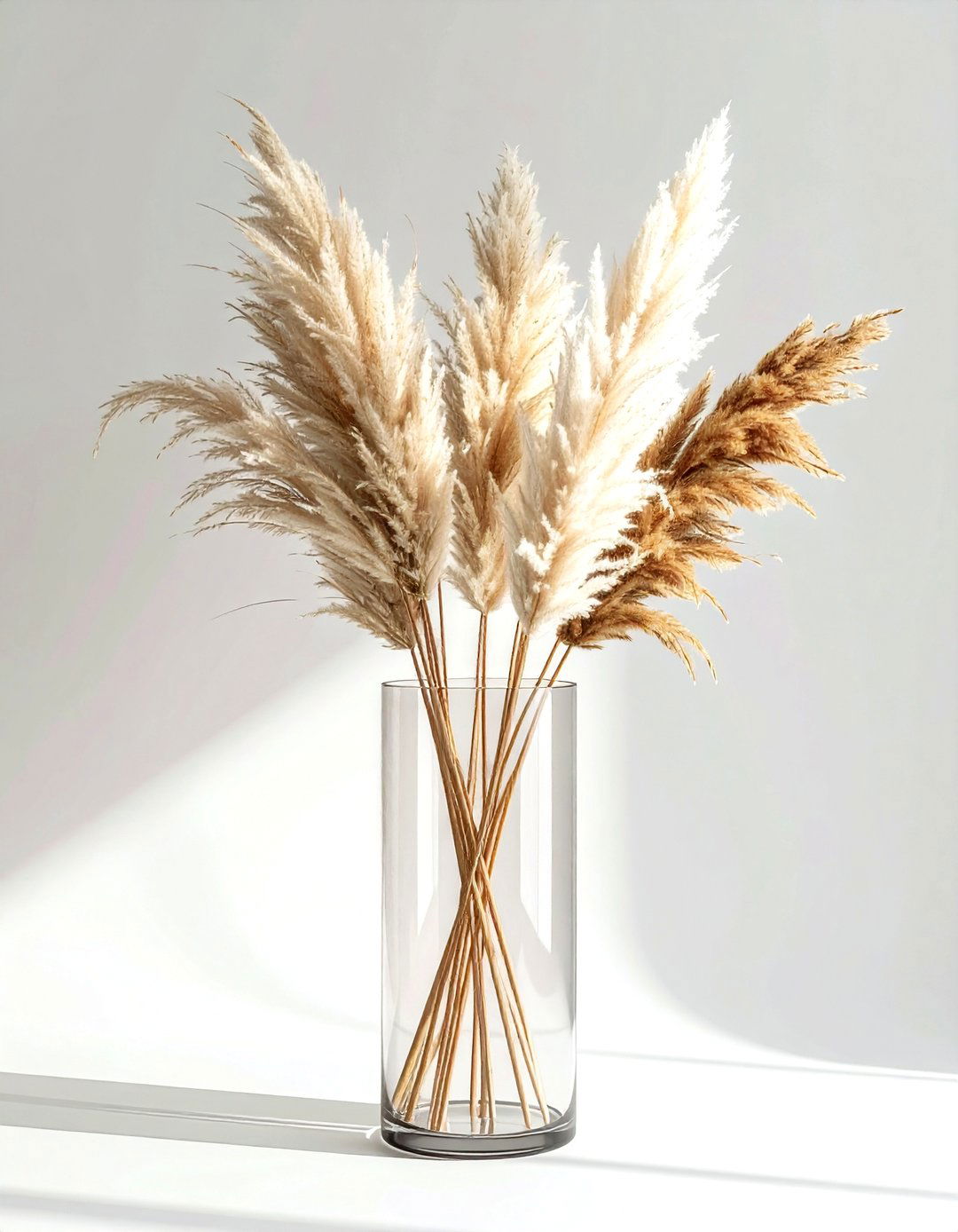 Tall cylinder vase pampas grass - 30 vase ideas