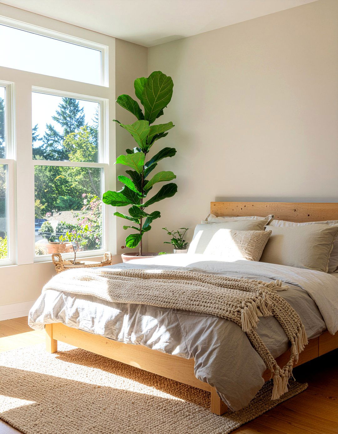 Tall indoor plant - 30 temporary bedroom ideas