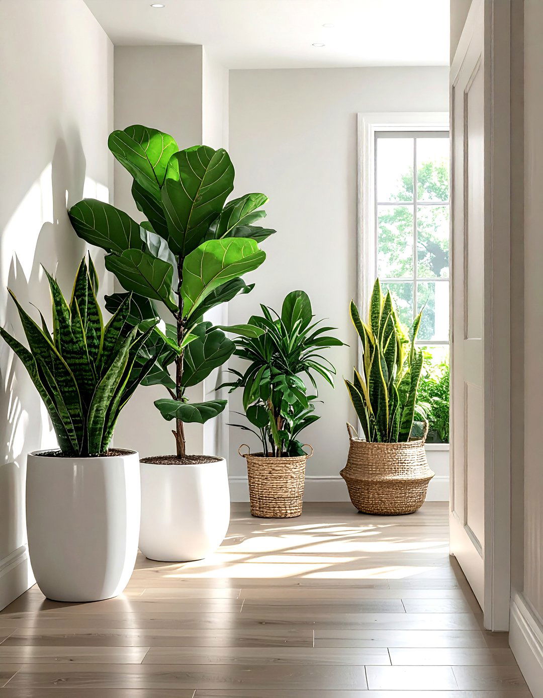 Tall indoor plants - 30 hallway decor ideas