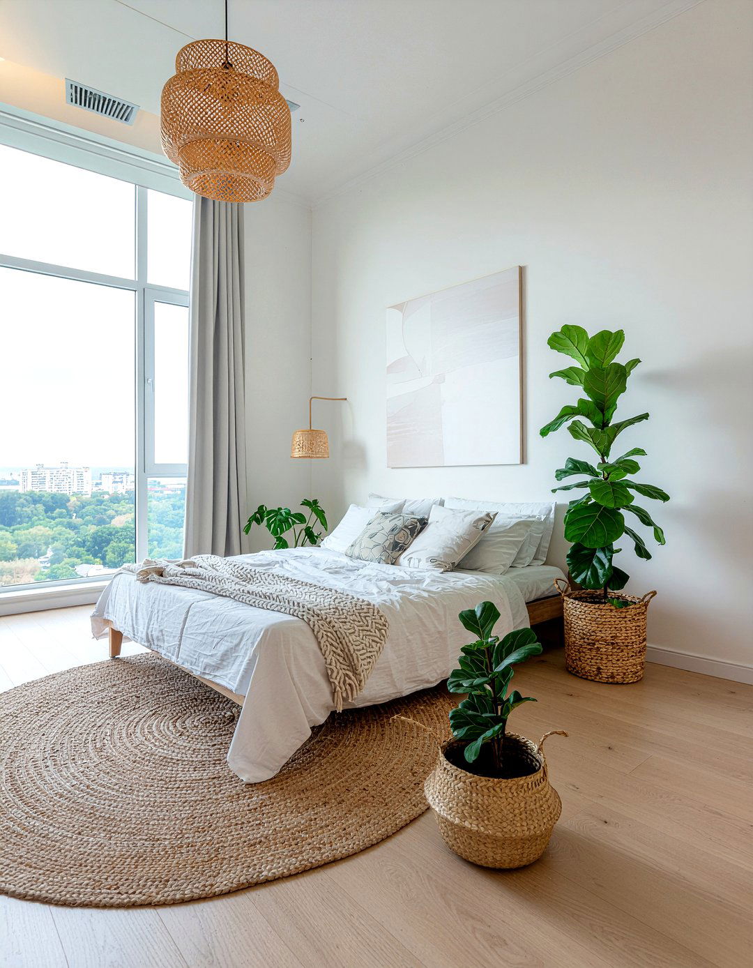 Tall indoor plants - 30 high ceiling bedroom ideas