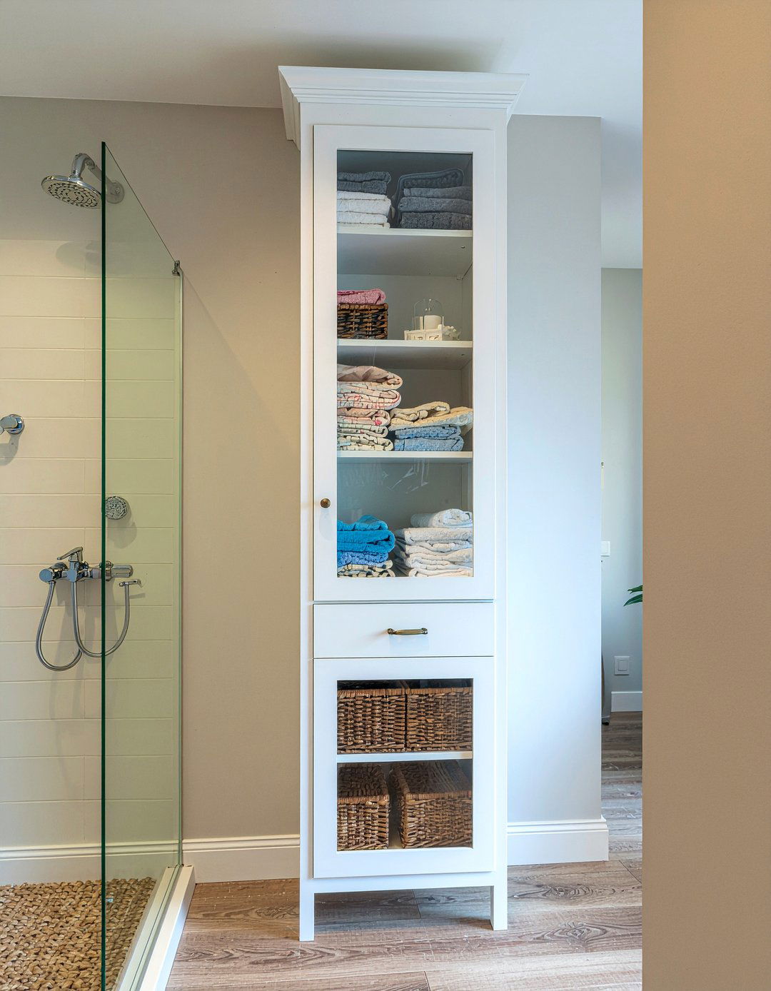 Tall linen tower - 30 bathroom innovative storage ideas