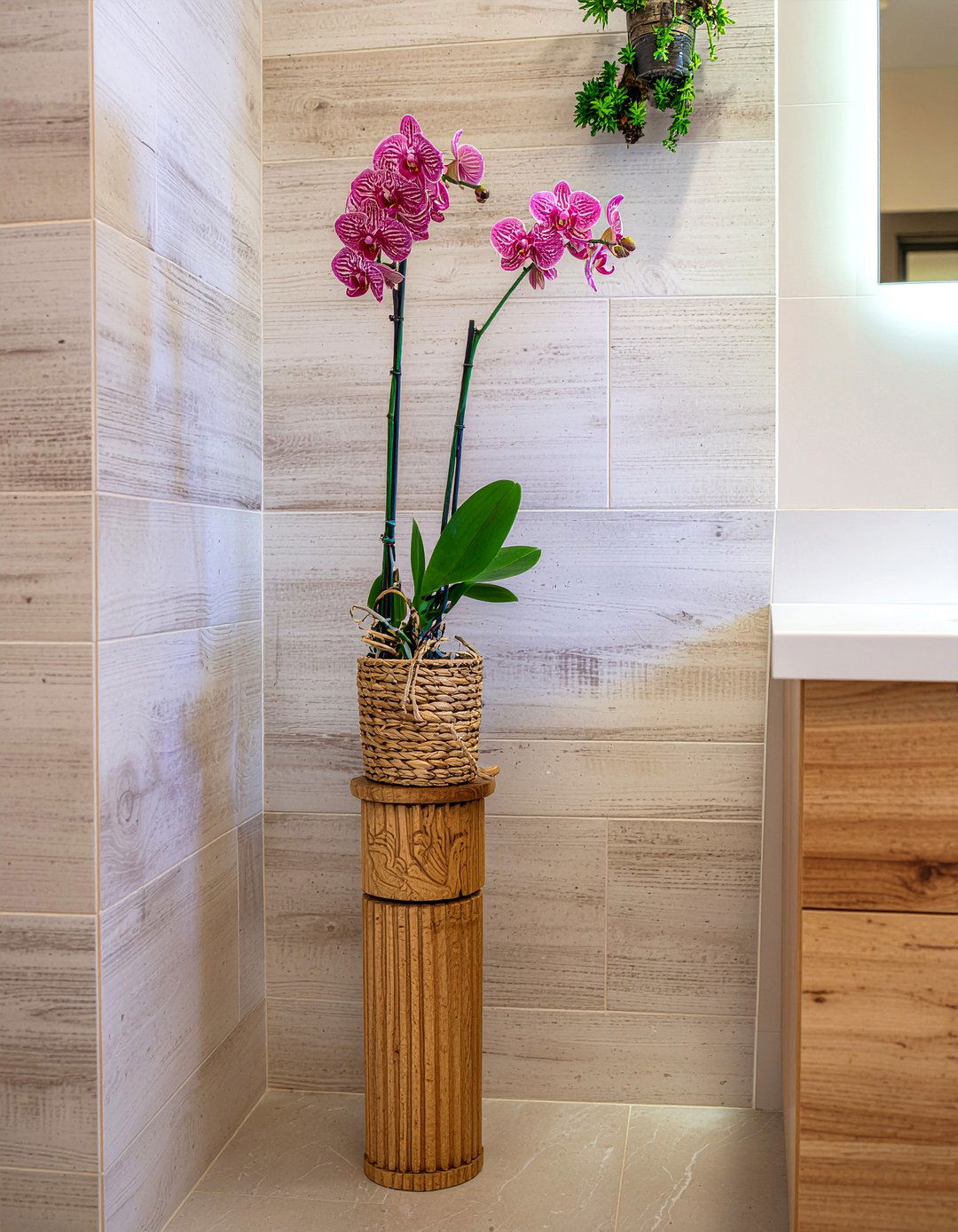 Tall orchid bathroom corner - 30 bathroom orchid ideas