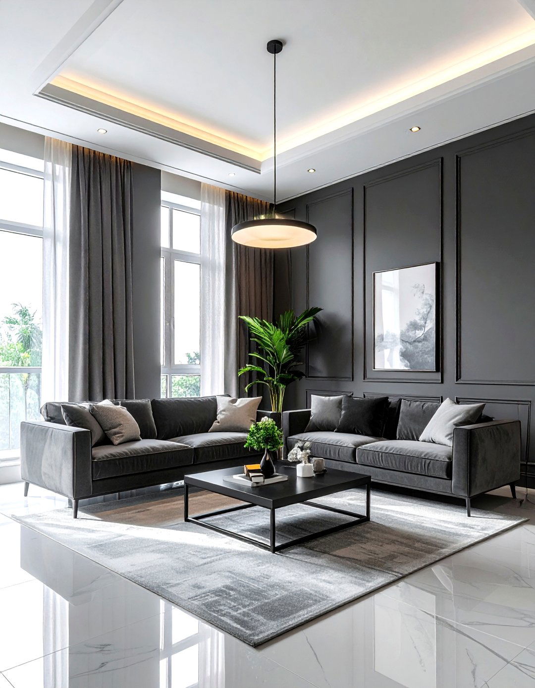 Tall wainscoting - 30 living room wainscoting ideas