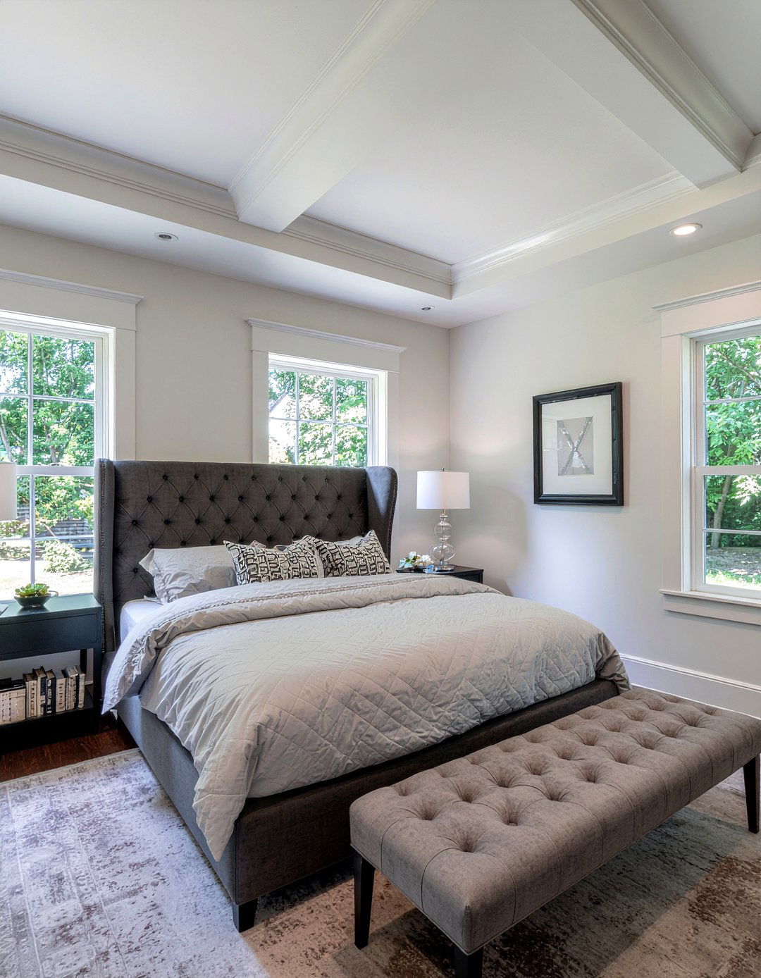 Tall wingback headboard - 30 bedroom wingback headboards