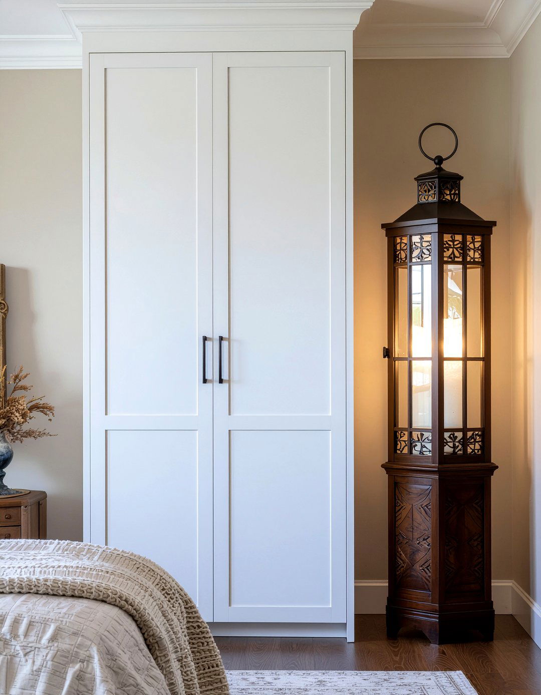 Tall wooden lantern - 30 bedroom candle lanterns