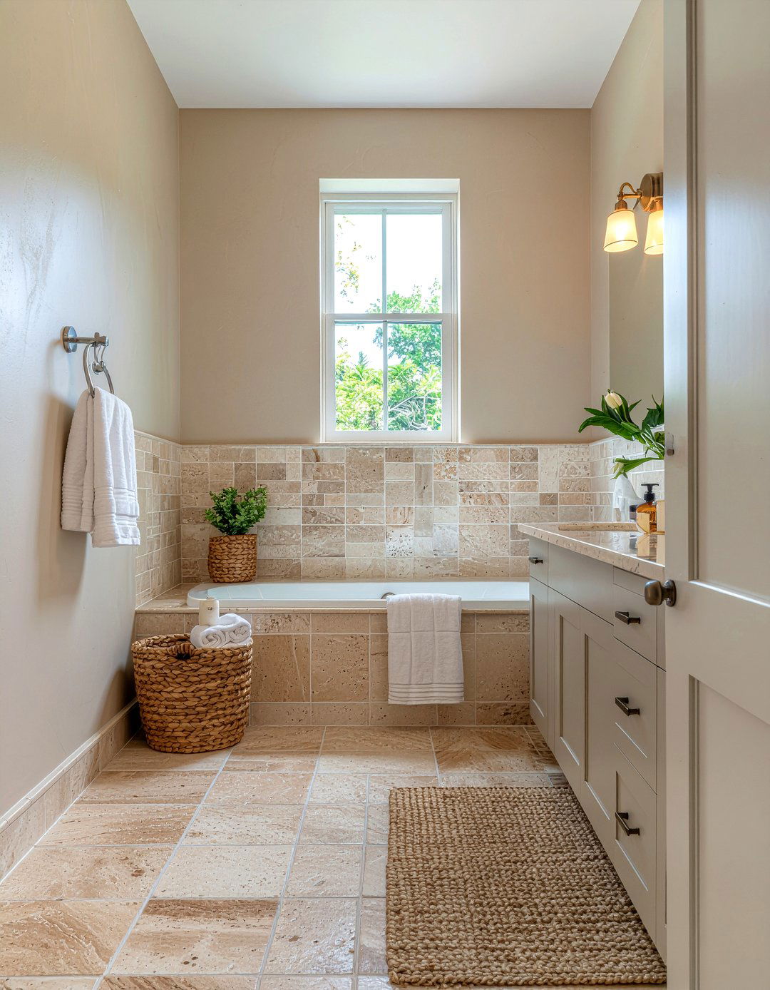 Tan Bathroom - 30 monochromatic bathroom ideas