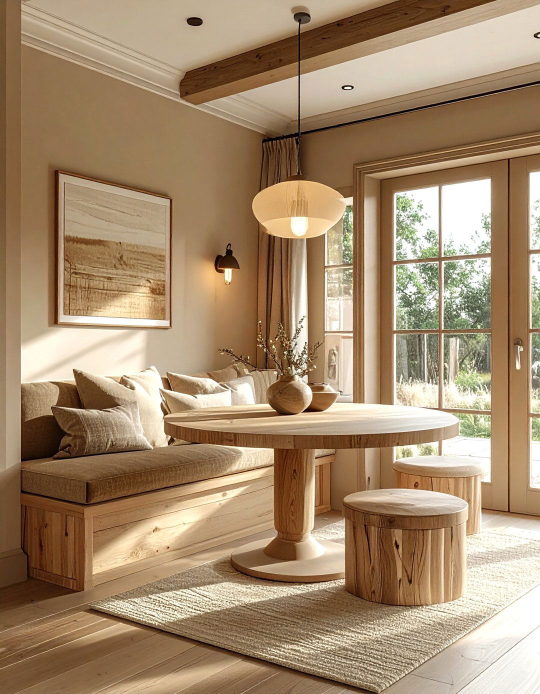 Tan Breakfast Nook - 30 tan decor ideas