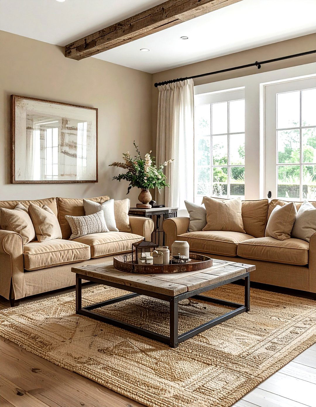 Tan Farmhouse Living Room - 30 warm tan living room ideas