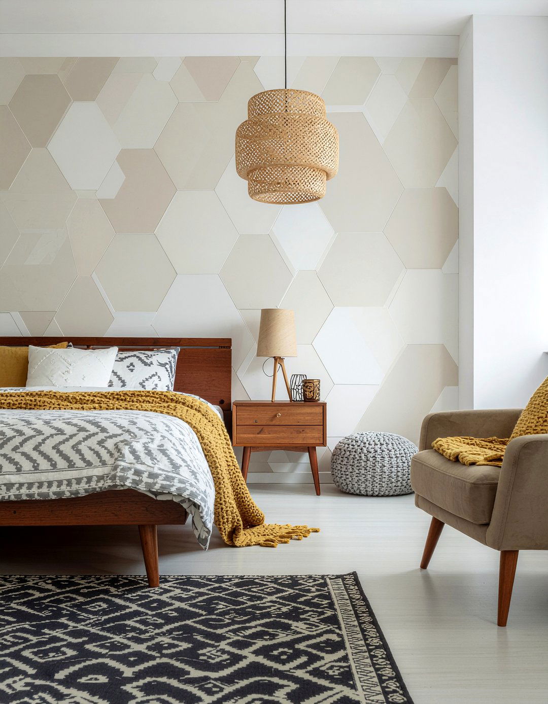 Tan Geometric Wallpaper - 30 bedroom neutral wallpapers