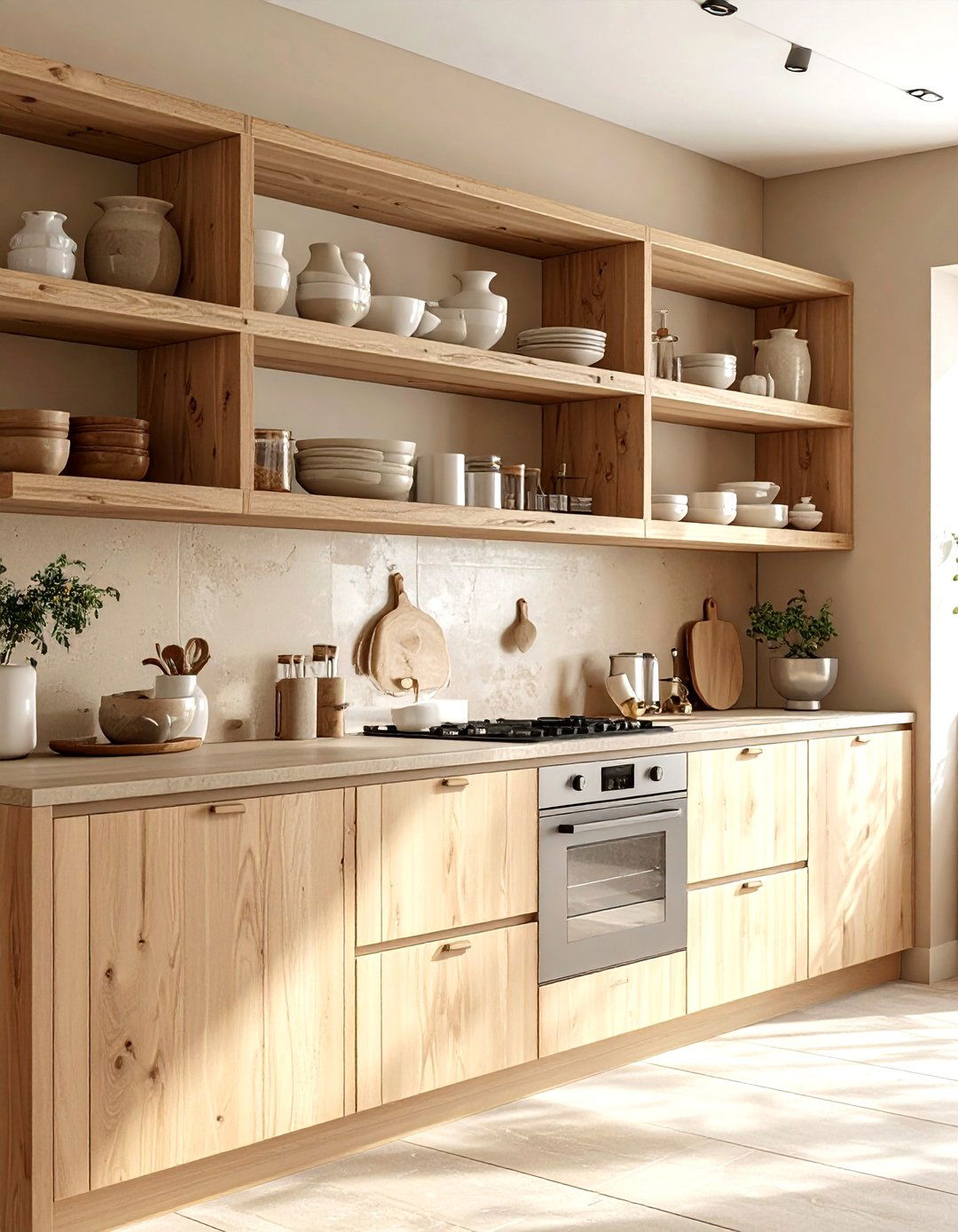 Tan Kitchen Shelves - 30 tan kitchen ideas