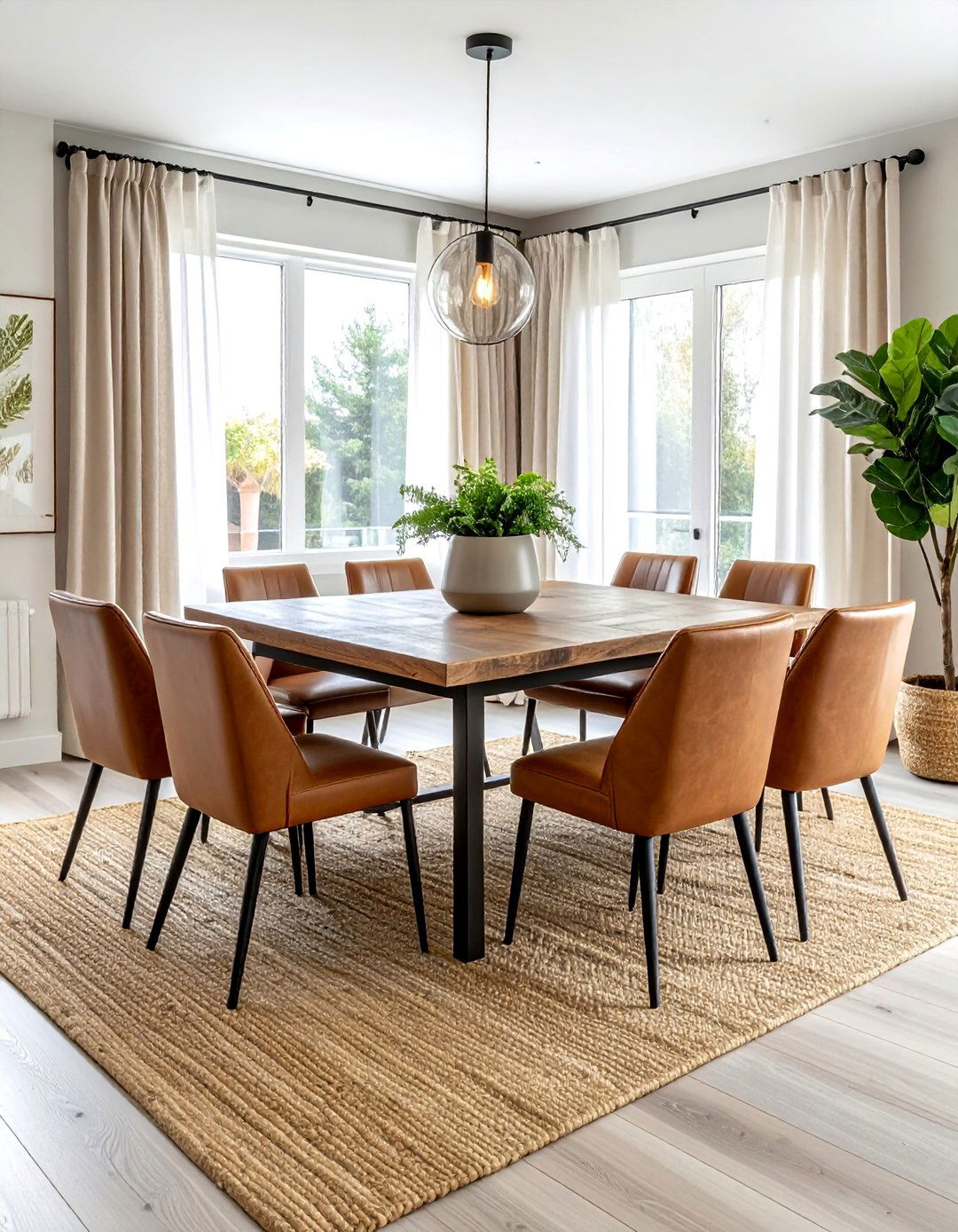 Tan Leather Chairs - 30 brown dining room ideas