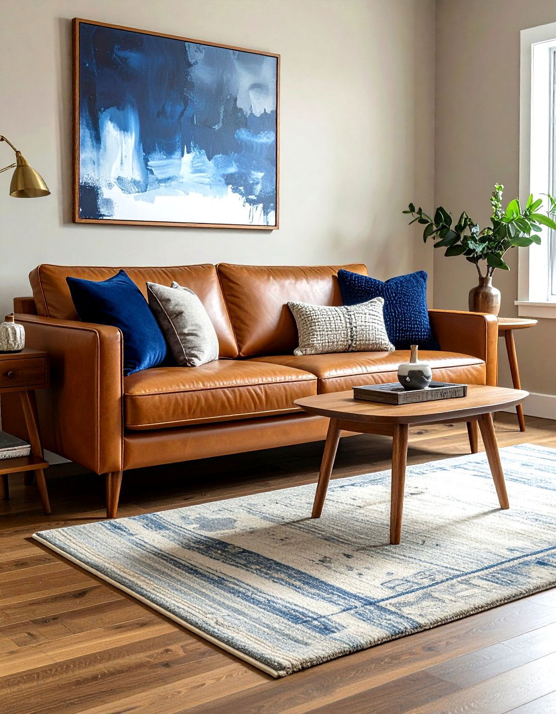 Tan Leather Sofa - 30 brown decor ideas