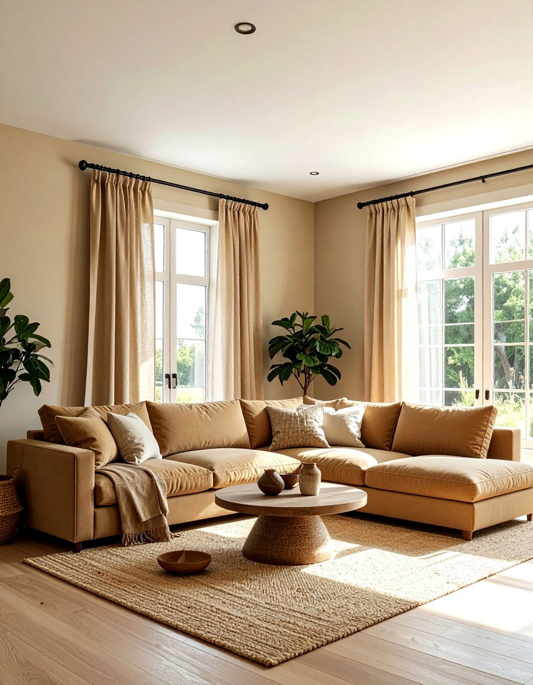 Tan Living Room - 30 tan decor ideas