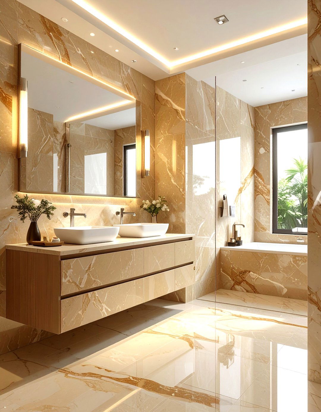 Tan Marble Bathroom - 30 warm tan bathroom ideas