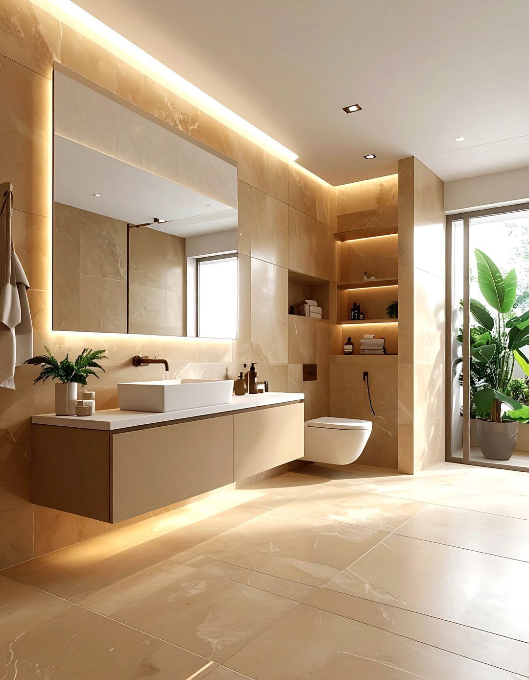 Tan Minimalist Bathroom - 30 tan bathroom ideas