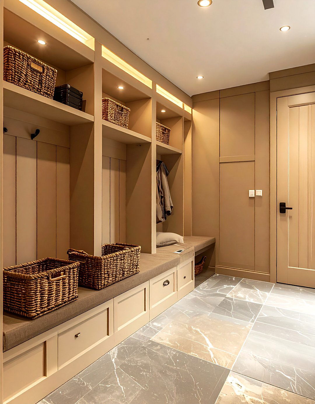 Tan Mudroom - 30 tan decor ideas