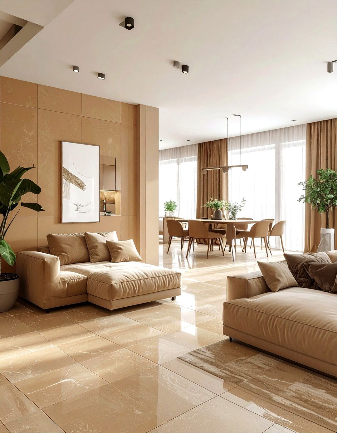 Tan Open Concept Living Room - 30 warm tan living room ideas