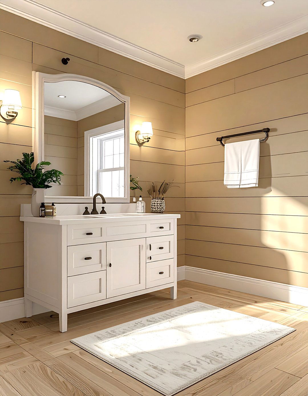 Tan Shiplap Bathroom - 30 warm tan bathroom ideas