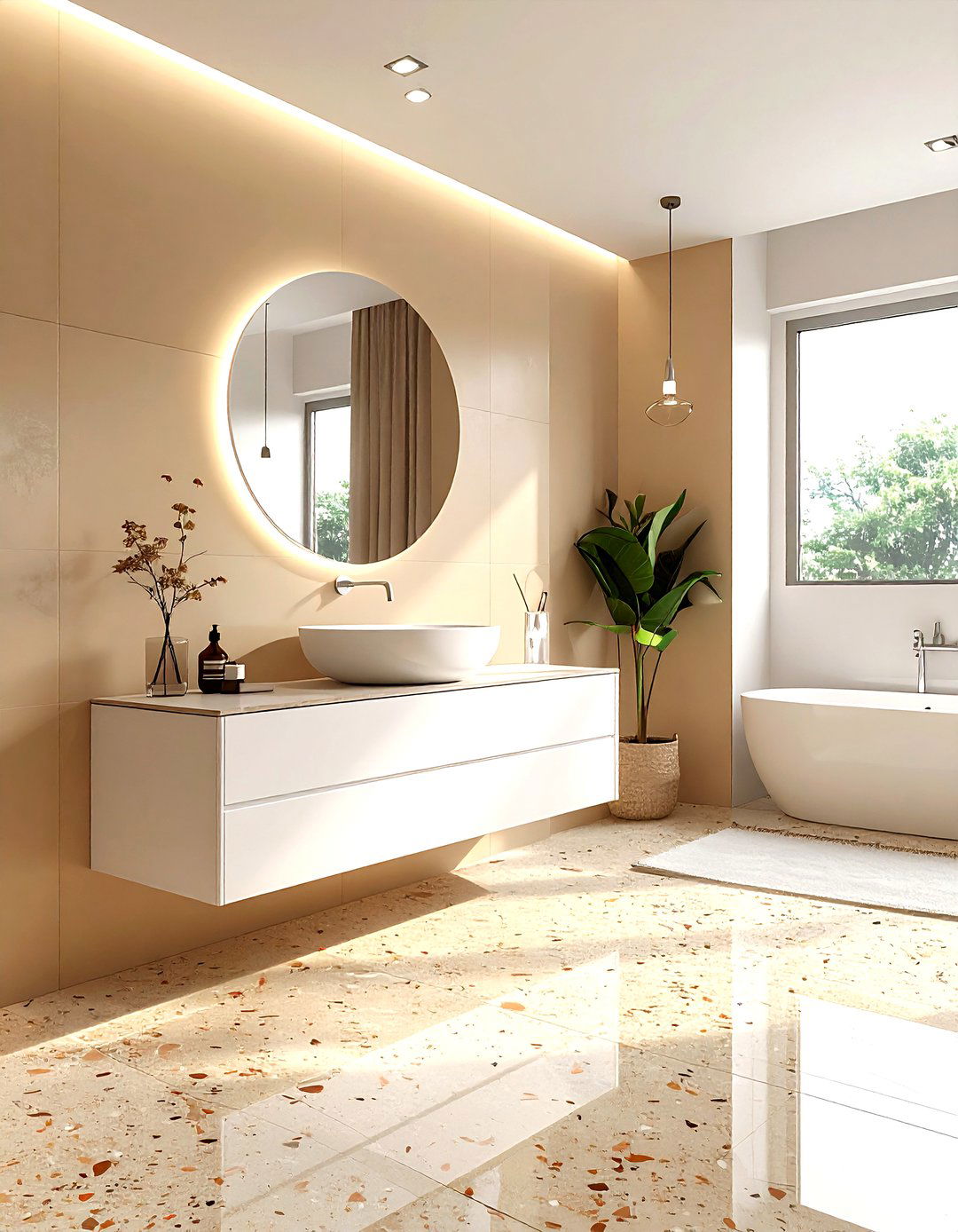 30 Warm Tan Bathroom Ideas for a Relaxing Atmosphere