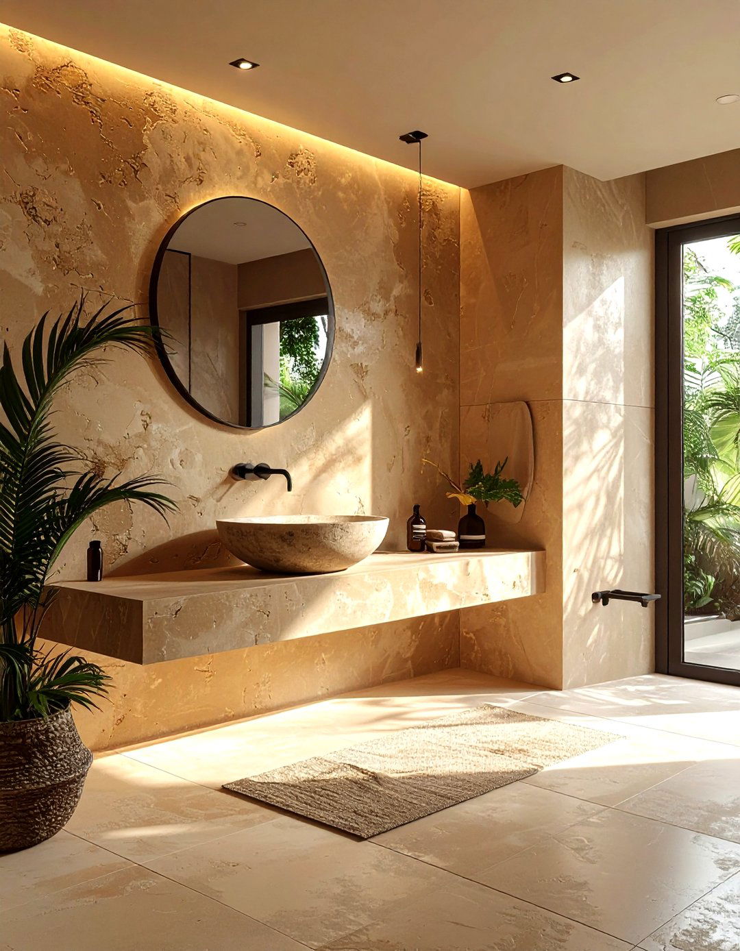 Tan Textured Wall Bathroom - 30 tan bathroom ideas