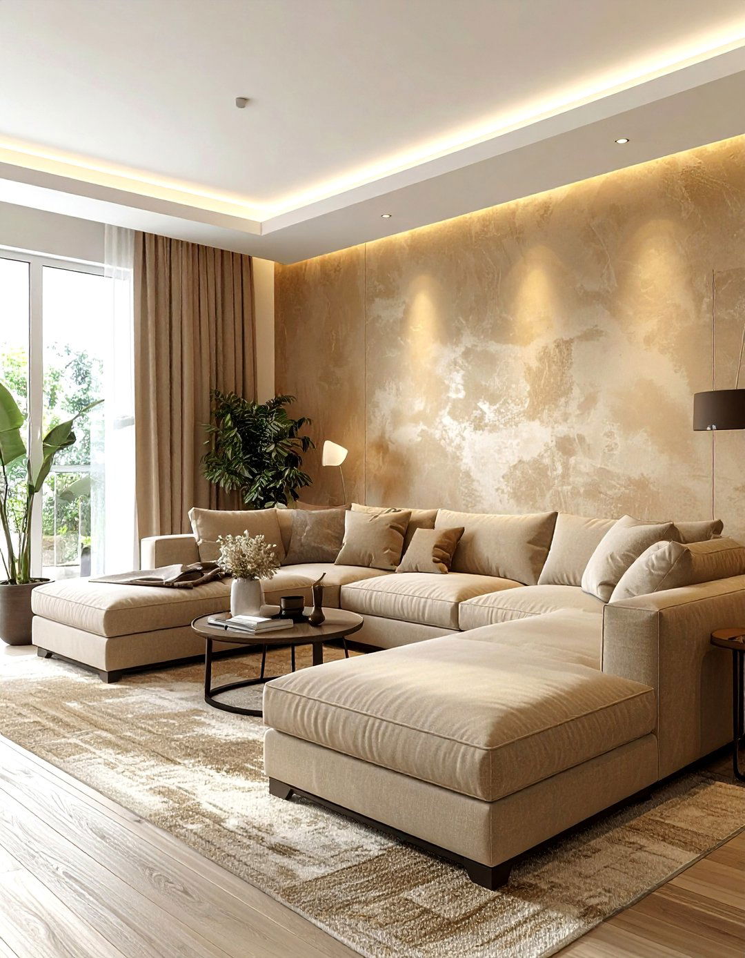 Tan Textured Wall Living Room - 30 warm tan living room ideas