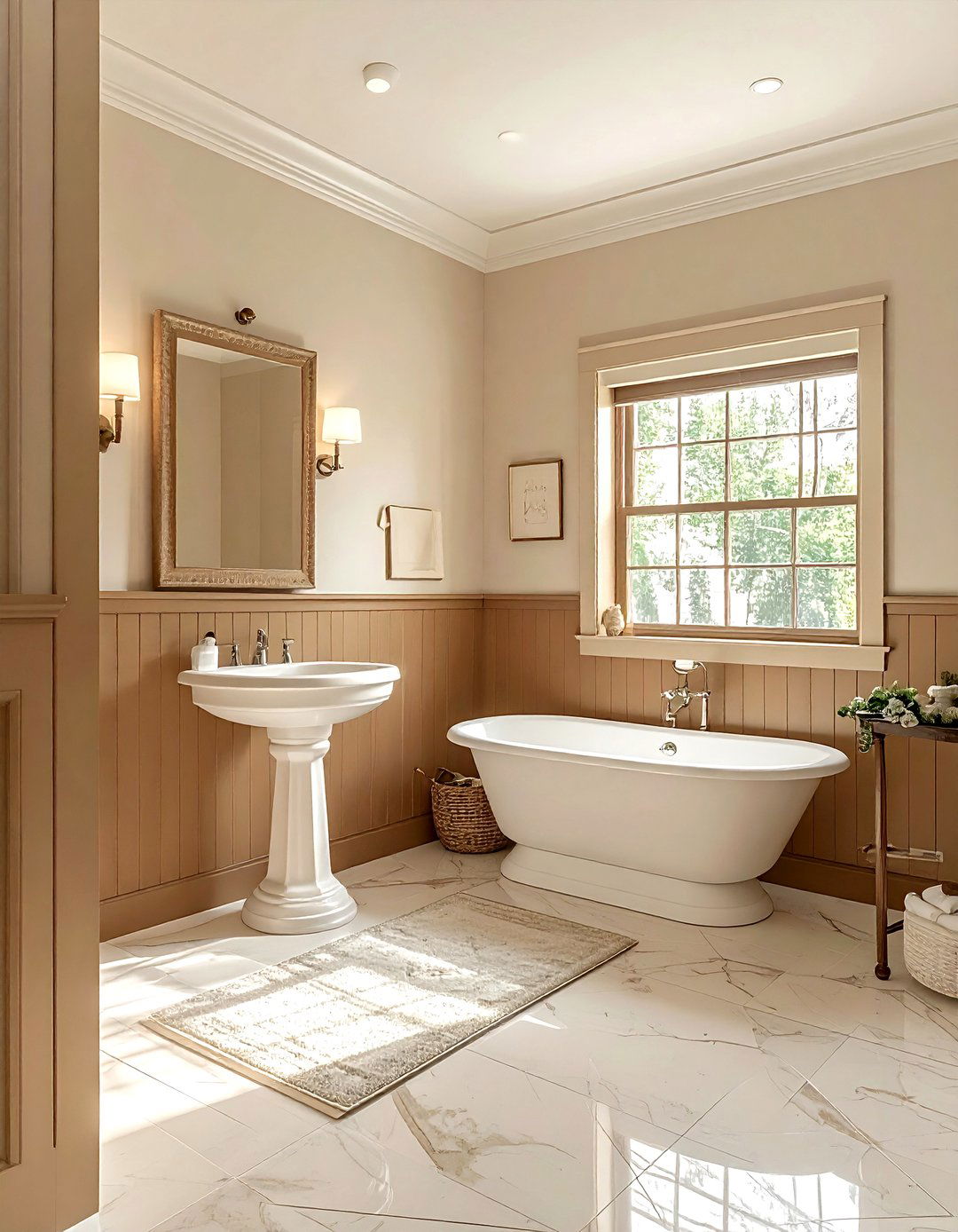 Tan Wainscoting Bathroom - 30 tan bathroom ideas