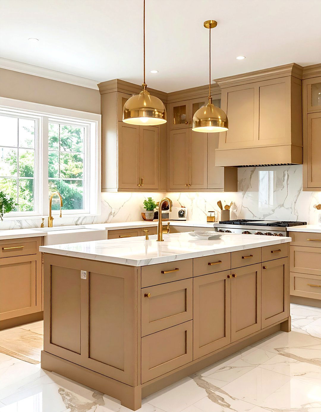Tan and brass kitchen - 30 tan kitchen color schemes