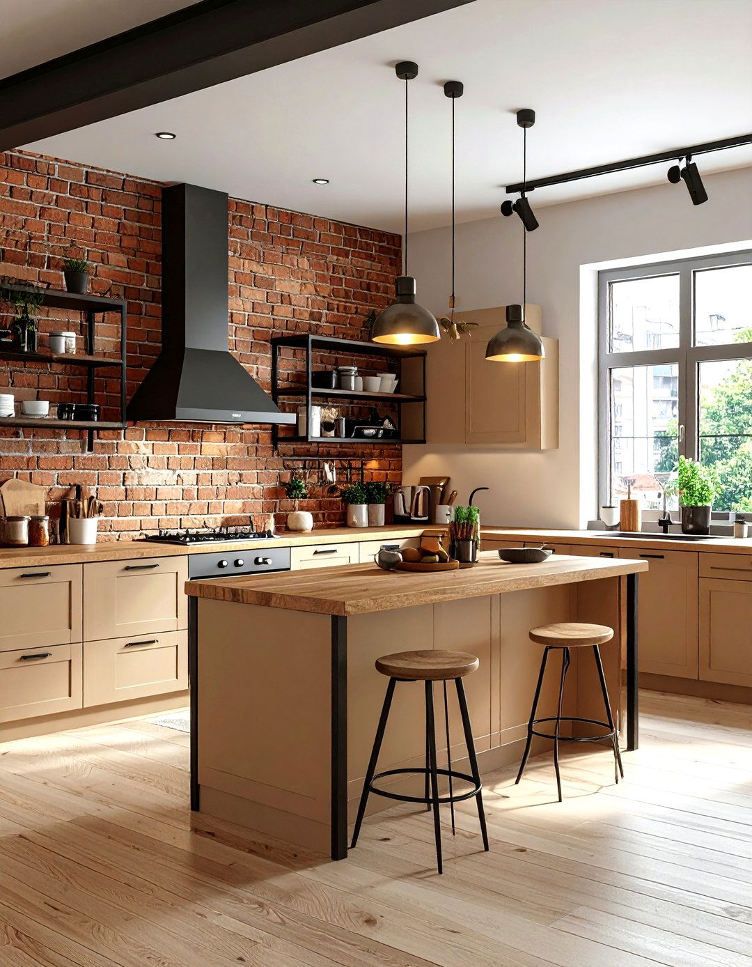 Tan and brick kitchen - 30 tan kitchen color schemes