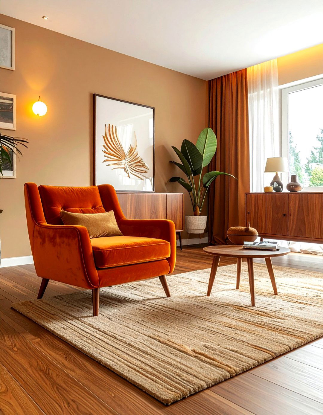 Tan and burnt orange living room - 30 tan living room color schemes