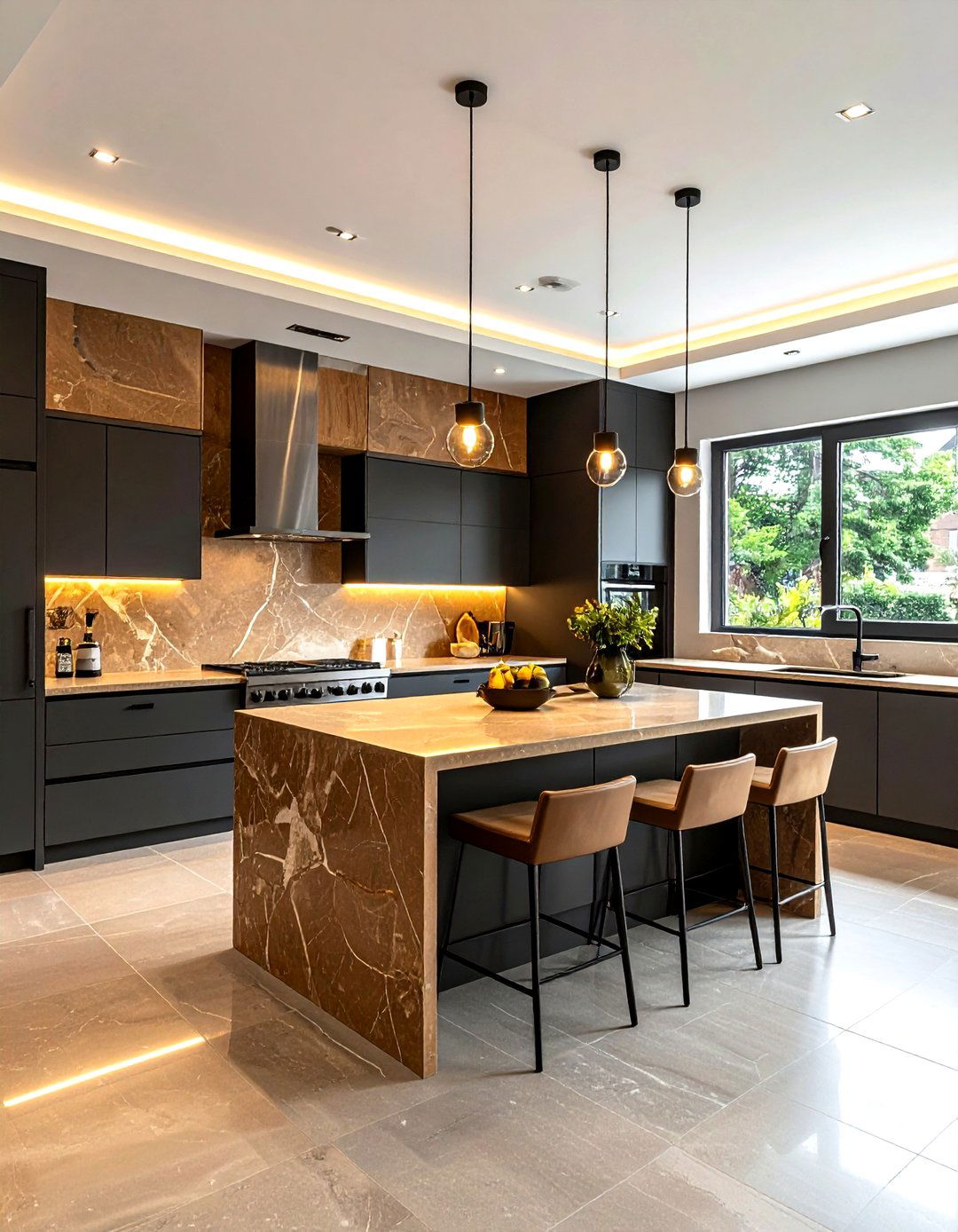 Tan and charcoal kitchen - 30 tan kitchen color schemes