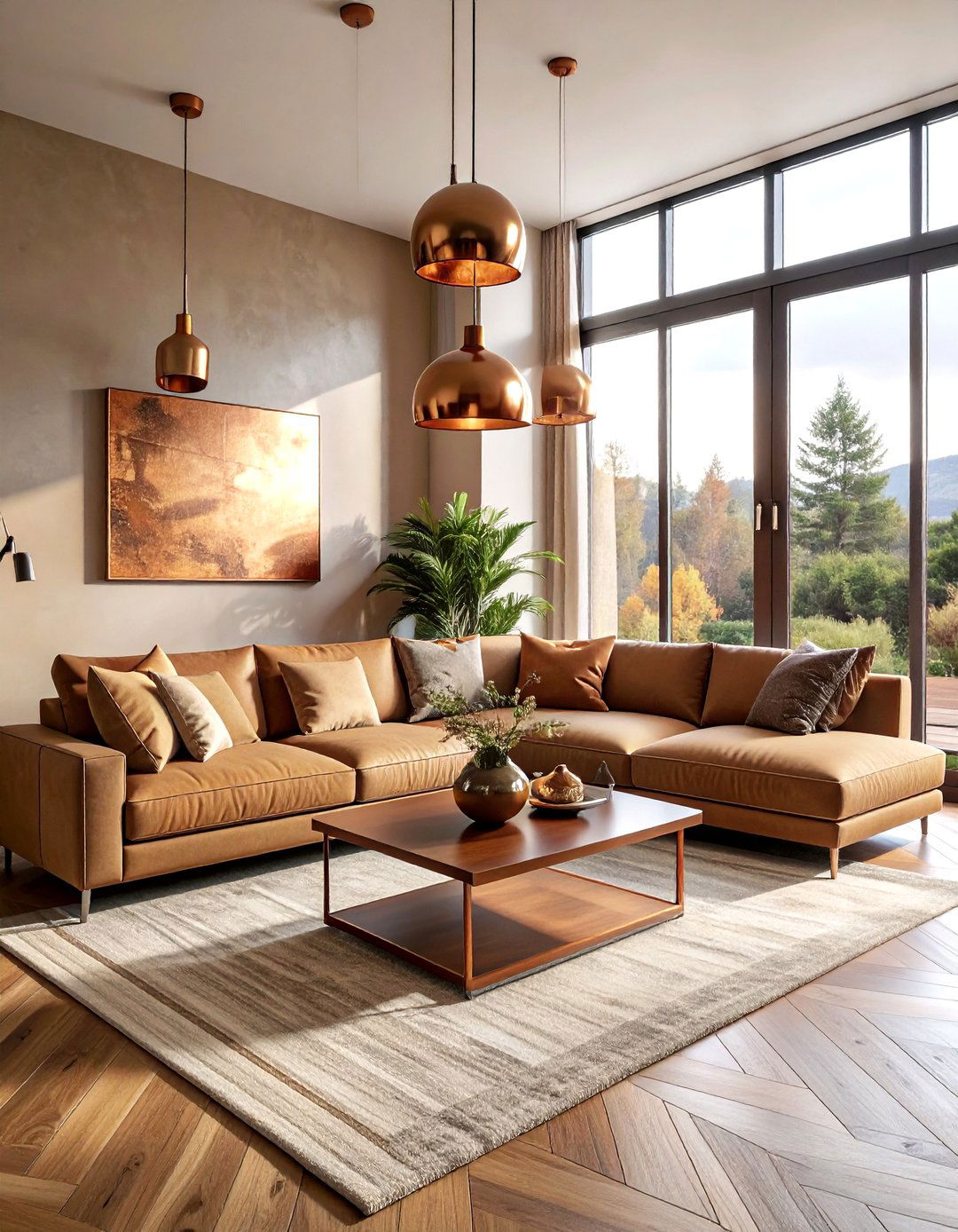 Tan and copper living room - 30 tan living room color schemes