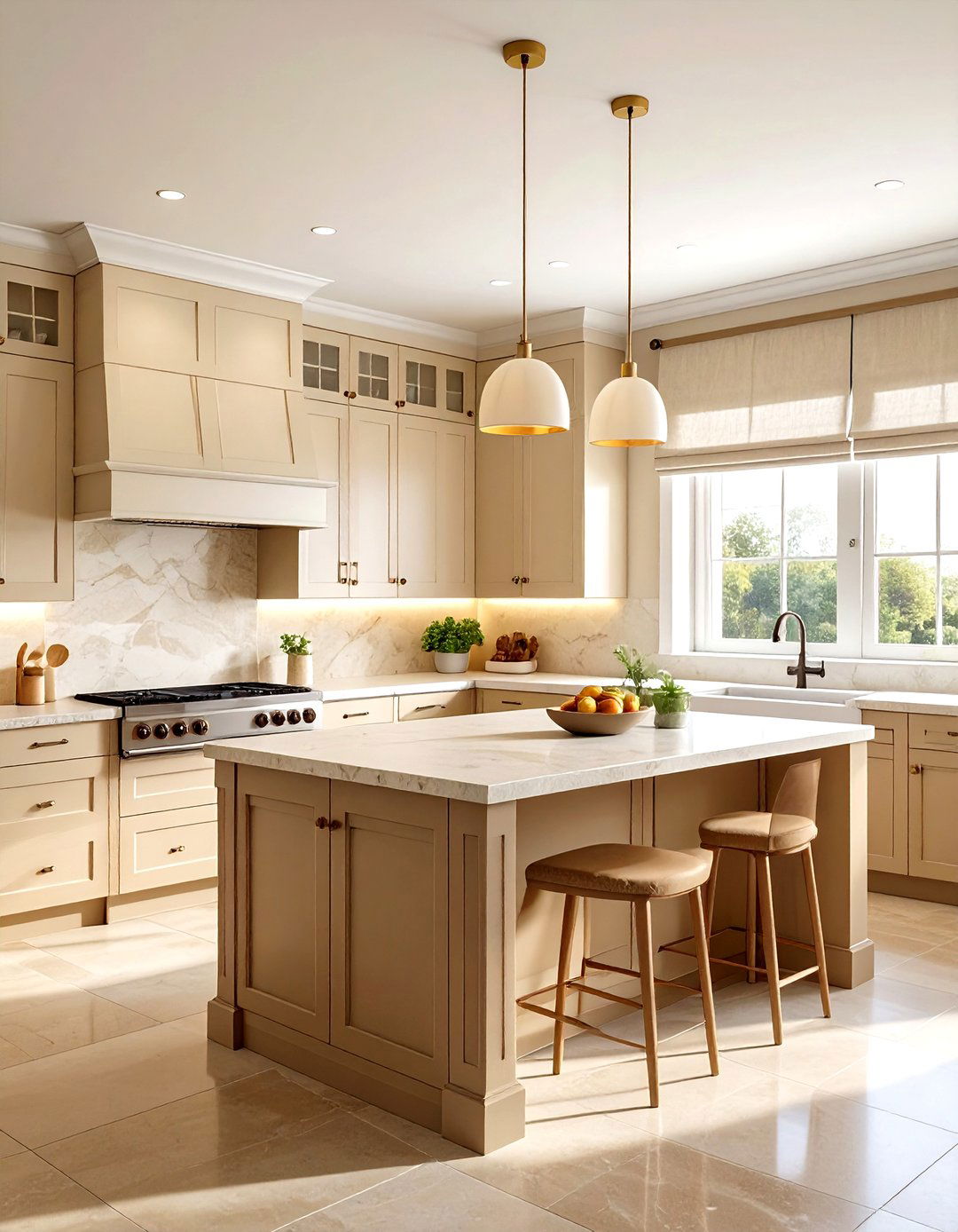 Tan and cream kitchen - 30 tan kitchen color schemes