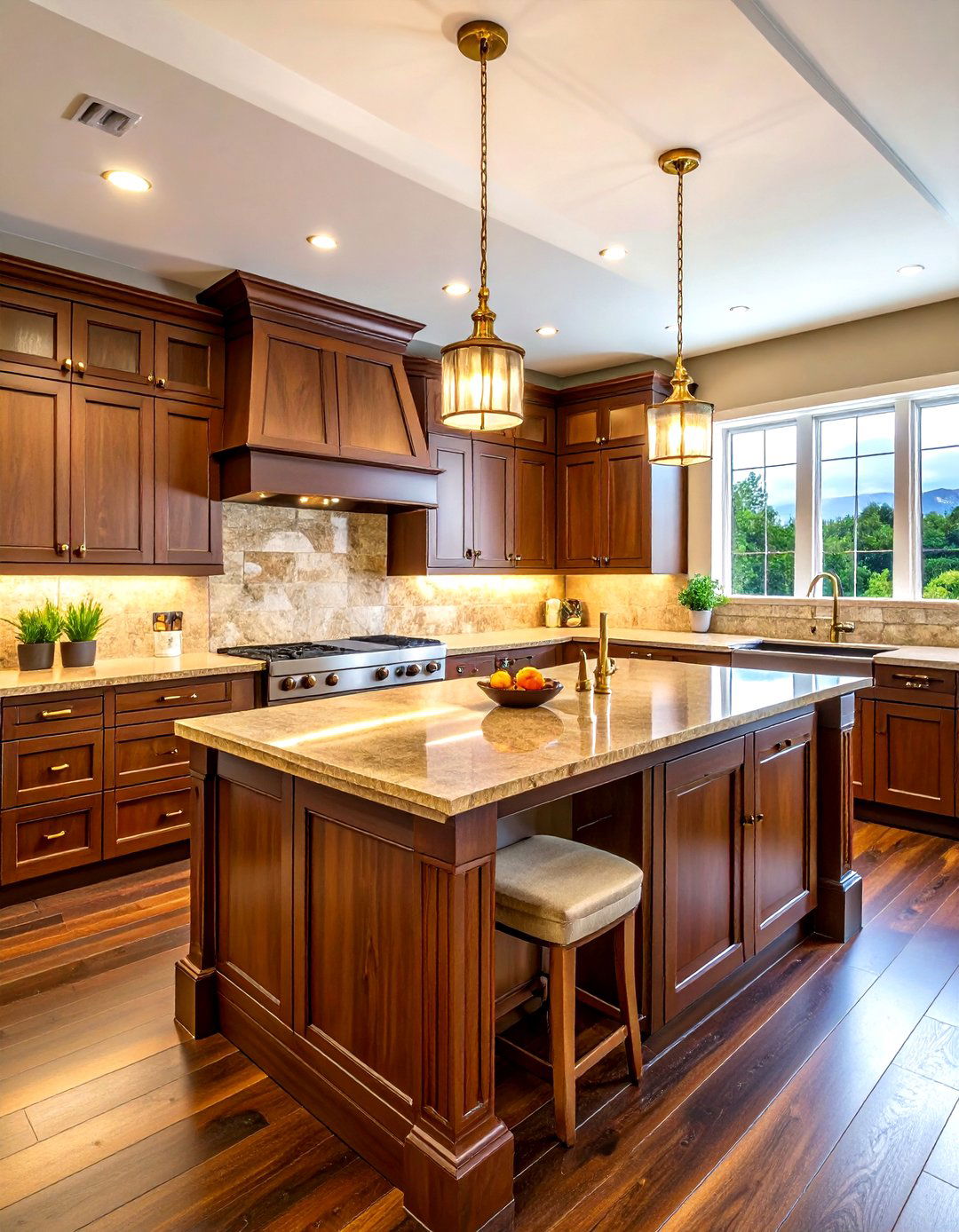 Tan and dark wood kitchen - 30 tan kitchen color schemes