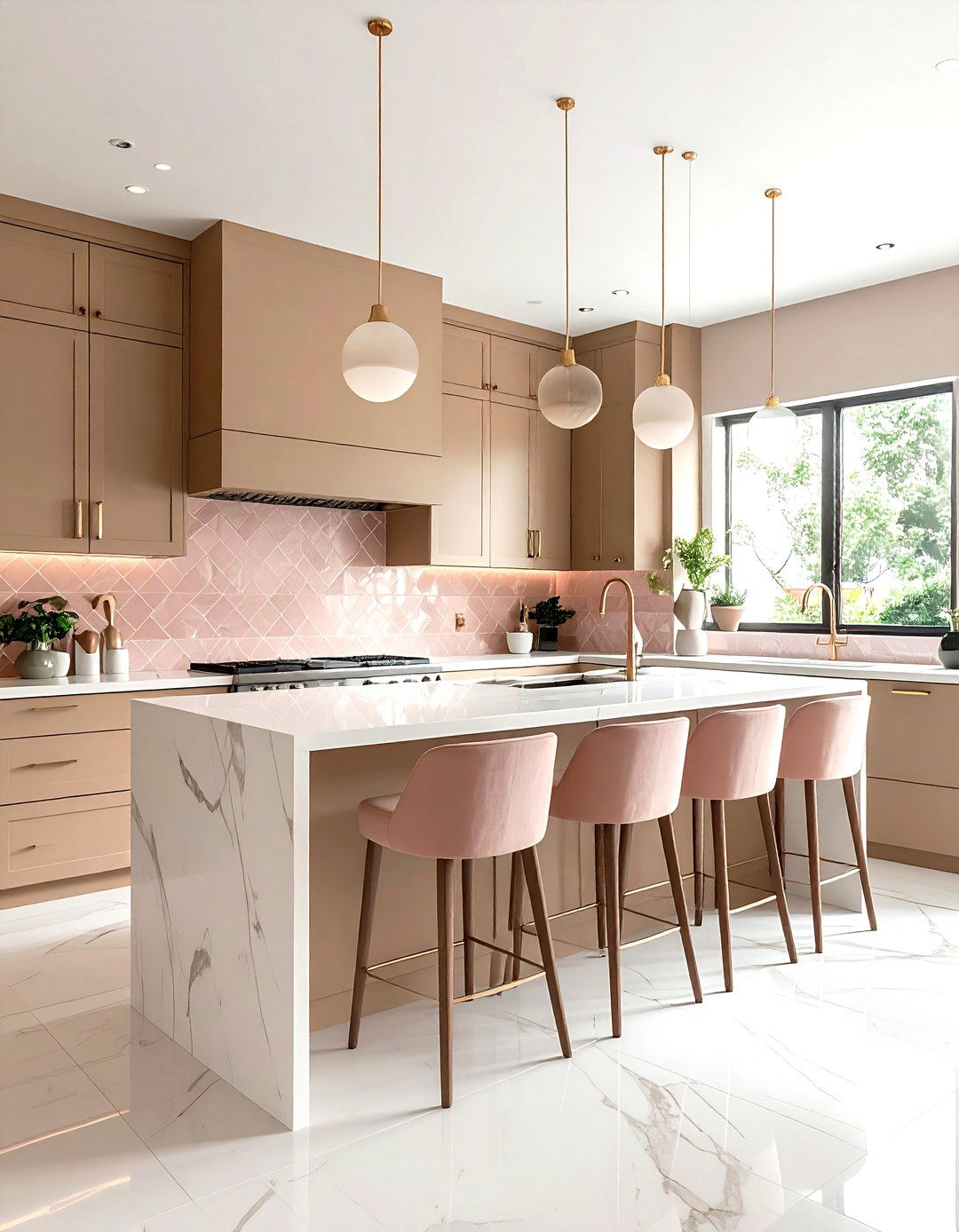 Tan and dusty rose kitchen - 30 tan kitchen color schemes