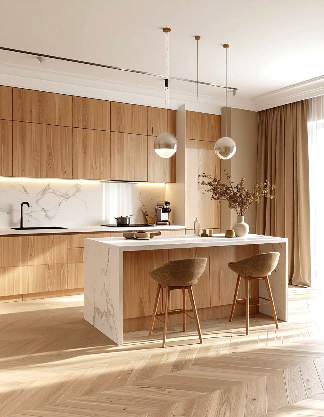 Tan and light wood kitchen - 30 tan kitchen color schemes