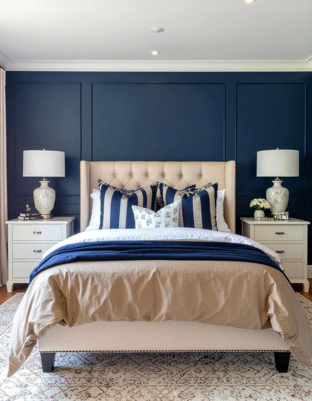 Tan and navy bedroom - 30 tan bedroom ideas