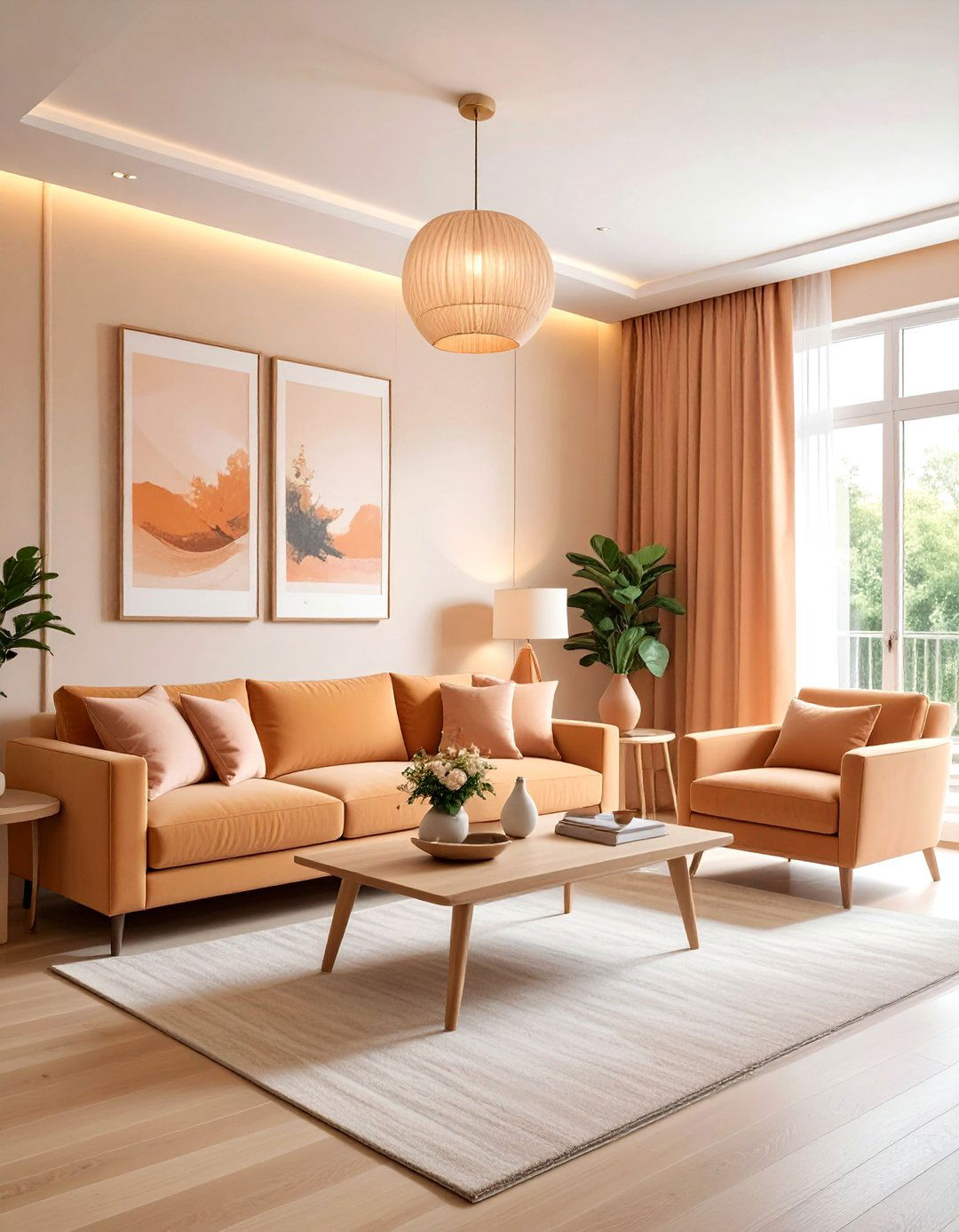 Tan and peach living room - 30 tan living room color schemes